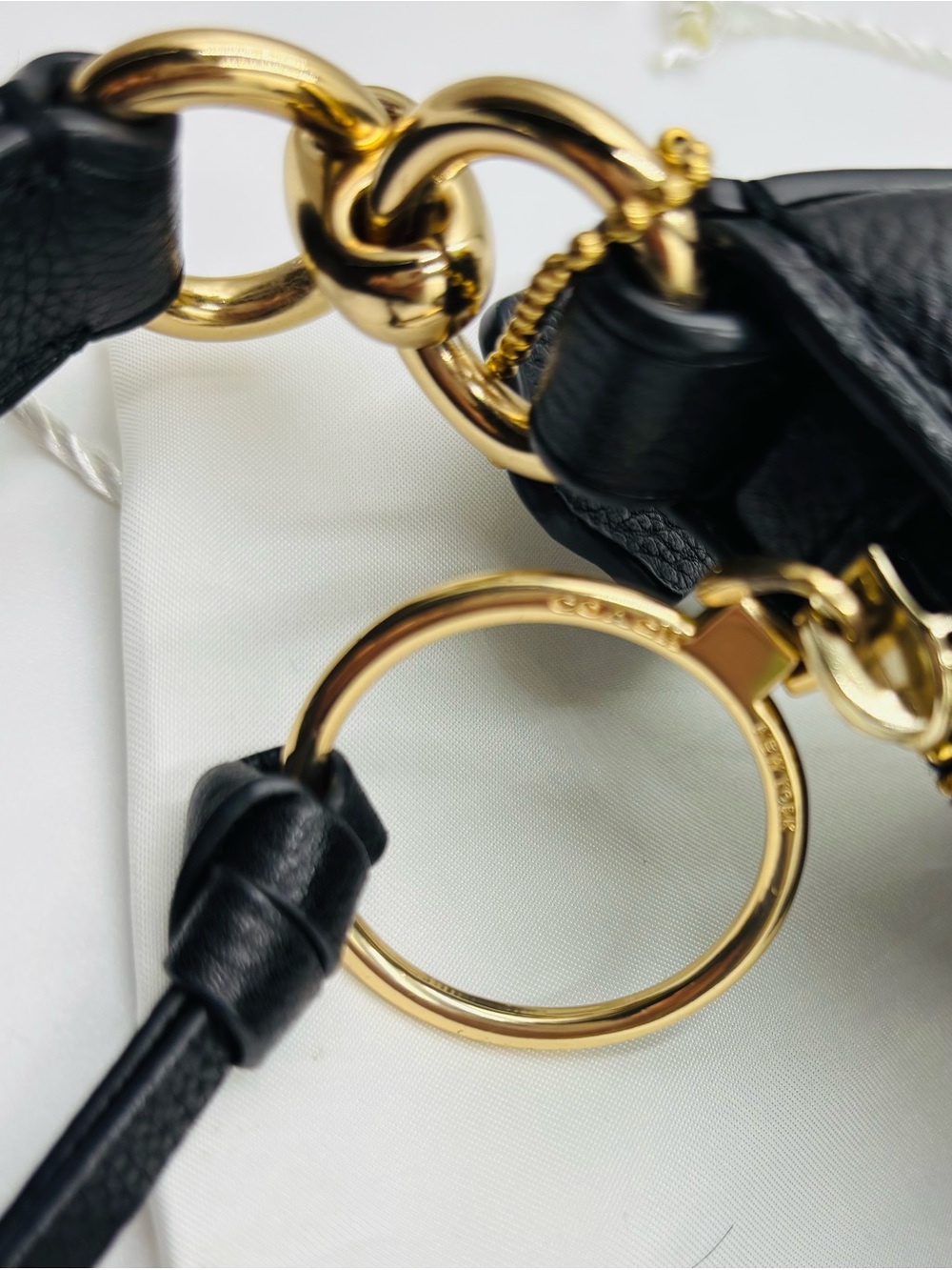 Coach Black Pebbled Leather Shoulder Hobo with Gold Hardware - Picture 11 of 16